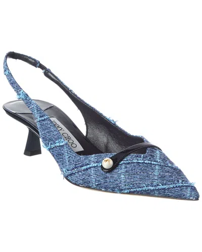 Jimmy Choo Amita 45 Denim Pump In Blue