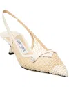 Jimmy Choo Amita 45 Slingback Pumps In Mesh In White