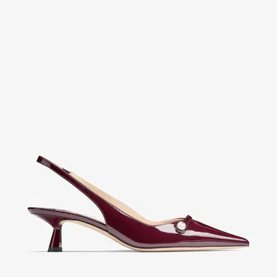 Jimmy Choo 45mm Amita Slingback Pumps In Burgundy