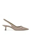 Jimmy Choo Amita 45 Snake-effect Leather Point-toe Slingback Pumps In Brown