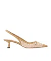 Jimmy Choo Amita 45 Leather-trim Raffia Slingback Pumps In Neutral