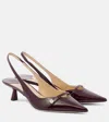 JIMMY CHOO AMITA 45 PATENT LEATHER SLINGBACK PUMPS