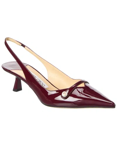 Jimmy Choo Amita 45 Patent Slingback Pump In Red