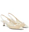 Jimmy Choo Amita 45 Slingback Pumps In Mesh In White/latte