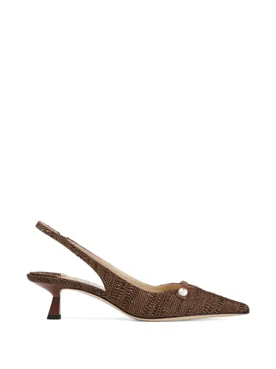 Jimmy Choo Amita 45 Strap Pumps In Brown