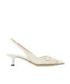 Jimmy Choo Amita 45 Slingback Pumps In Mesh In White