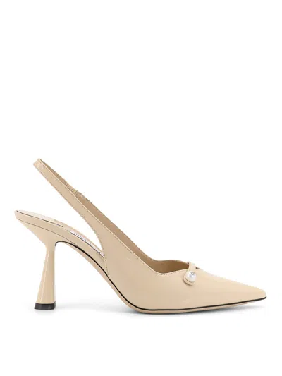 Jimmy Choo Amita 85 Patent Leather Slingback Pumps In Animal Print
