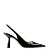 Jimmy Choo Button Detail Patent Pointed Stiletto Pumps