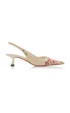 Jimmy Choo Amita Floral-jacquard Slingback Pumps In White