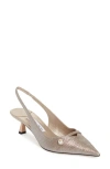 Jimmy Choo Amita 45 Snake-effect Leather Point-toe Slingback Pumps In Macaron