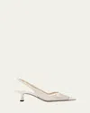 Jimmy Choo Amita Mesh Pearly-strap Slingback Pumps In Multi