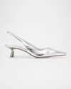 Jimmy Choo 'didi 45' Gold Colored Pumps With Patent Finish In Silver
