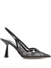 Jimmy Choo Amita Pumps With Lace And Pearl Detail In Black