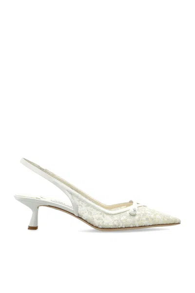 Jimmy Choo Amita45 Pointed-toe High-heeled Sandals In White