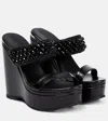 Jimmy Choo Amoure Wedge 130 Leather Sandals In Black/black