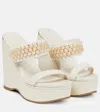 Jimmy Choo Women's Amoure 130 Embellished Wedge Slide Sandals In Latte/ivory