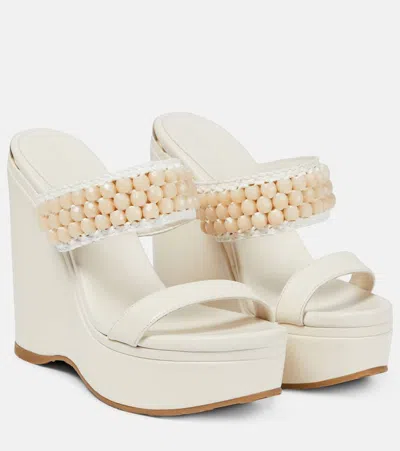 Jimmy Choo Women's Amoure 130 Embellished Wedge Slide Sandals In Beige