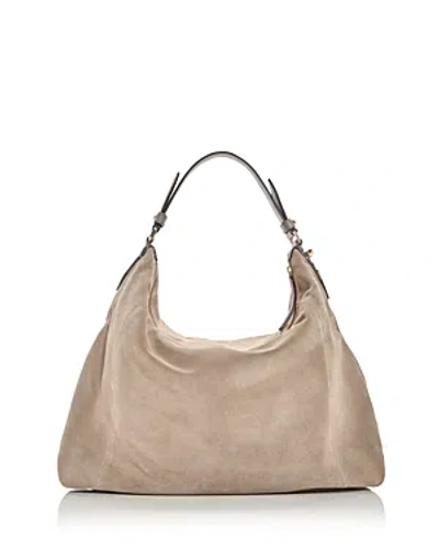 Jimmy Choo Ana Hobo Suede Shoulder Bag In Taupe