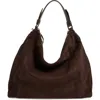 Jimmy Choo Ana Suede Hobo Bag In Coffee