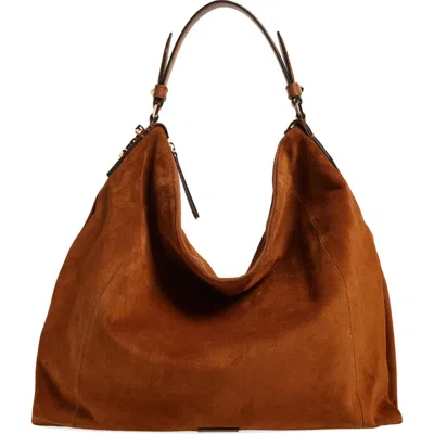 Jimmy Choo Ana Small Leather Hobo Bag In Tan