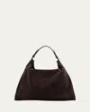 Jimmy Choo Ana Zip Suede Hobo Bag