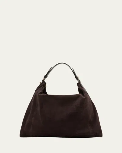 Jimmy Choo Ana Zip Suede Hobo Bag