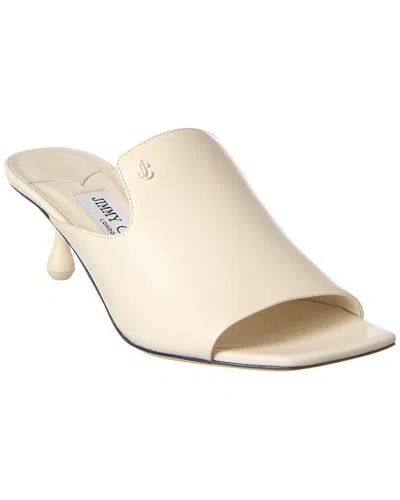 Jimmy Choo Ander 50mm Leather Mules In White