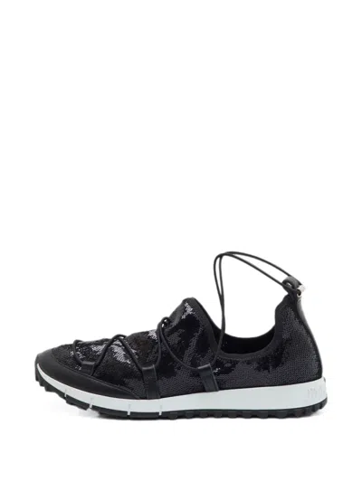 Pre-owned Jimmy Choo Andrea Low-top Sneakers In Black