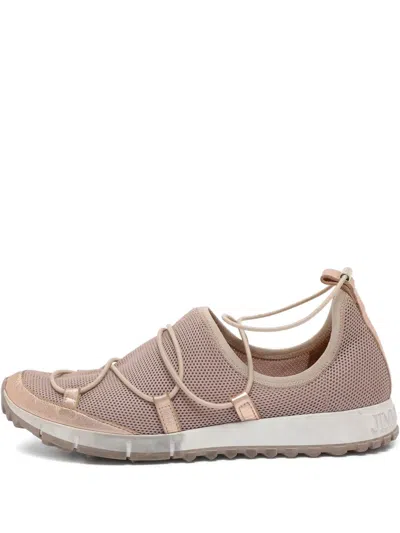 Pre-owned Jimmy Choo Andrea Mesh Sneakers In Neutral