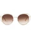 Jimmy Choo Angela Round-frame Sunglasses In Gold