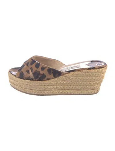 Pre-owned Jimmy Choo Animal Print Espadrilles In Brown