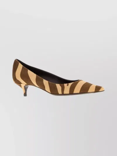 Jimmy Choo Animal Print Kitten Heel Pointed Toe Pumps In Brown