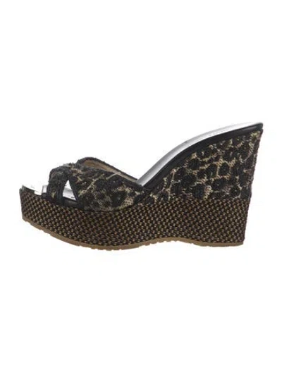Pre-owned Jimmy Choo Animal Print Mules In Black/neutrals