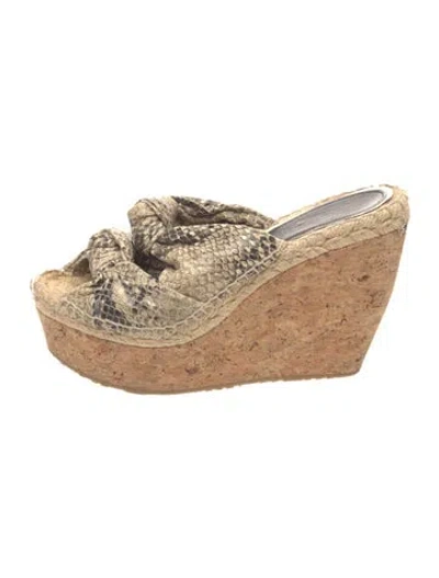 Pre-owned Jimmy Choo Animal Print Slides In Neutrals