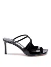 Jimmy Choo Anise 75mm Shiny Leather Sandals In Black