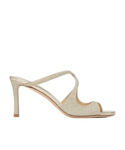 Jimmy Choo Anise 75 High Heel Sandals In Platinum Ice