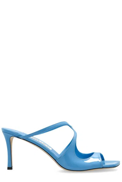 Jimmy Choo Anise 75 Leather Mules In Blue