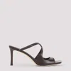 Jimmy Choo Peep-toe Brown Sandals With Crisscross Straps And Comfortable Heel In Brown