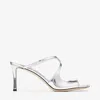 Jimmy Choo 95mm Anise Metallic Leather Mules In Gray