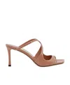 Jimmy Choo Anise 95 Sandals In Patent Leather In Brown