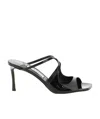 Jimmy Choo Anise 75mm Shiny Leather Sandals In Black