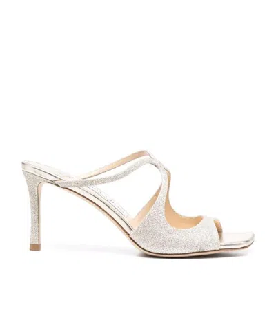 Jimmy Choo Anise 75mm Sandals In White
