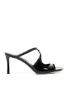Jimmy Choo Anise 75mm Shiny Leather Sandals In Black
