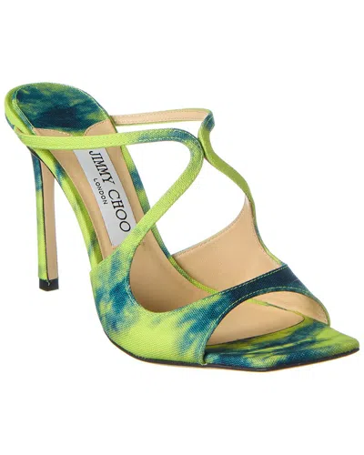 Jimmy Choo Anise 95 Denim Sandal In Green