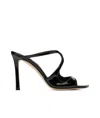 Jimmy Choo Anise 95mm Cut-out Patent Mules In Black