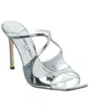 Jimmy Choo 95mm Anise Metallic Leather Mules