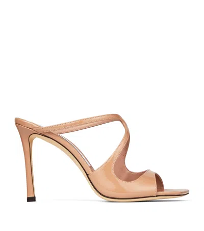 JIMMY CHOO ANISE 95 PATENT LEATHER SANDALS