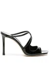 Jimmy Choo Anise 95mm Cut-out Patent Mules In Black