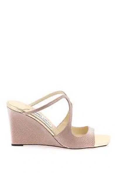 Pre-owned Jimmy Choo 'anise Wedge 85' Mules In Pink