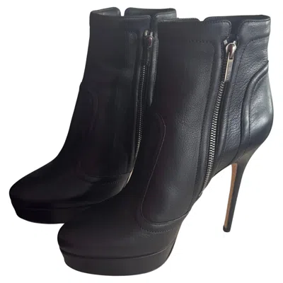Pre-owned Jimmy Choo Ankle Boot N39 Like New In Black